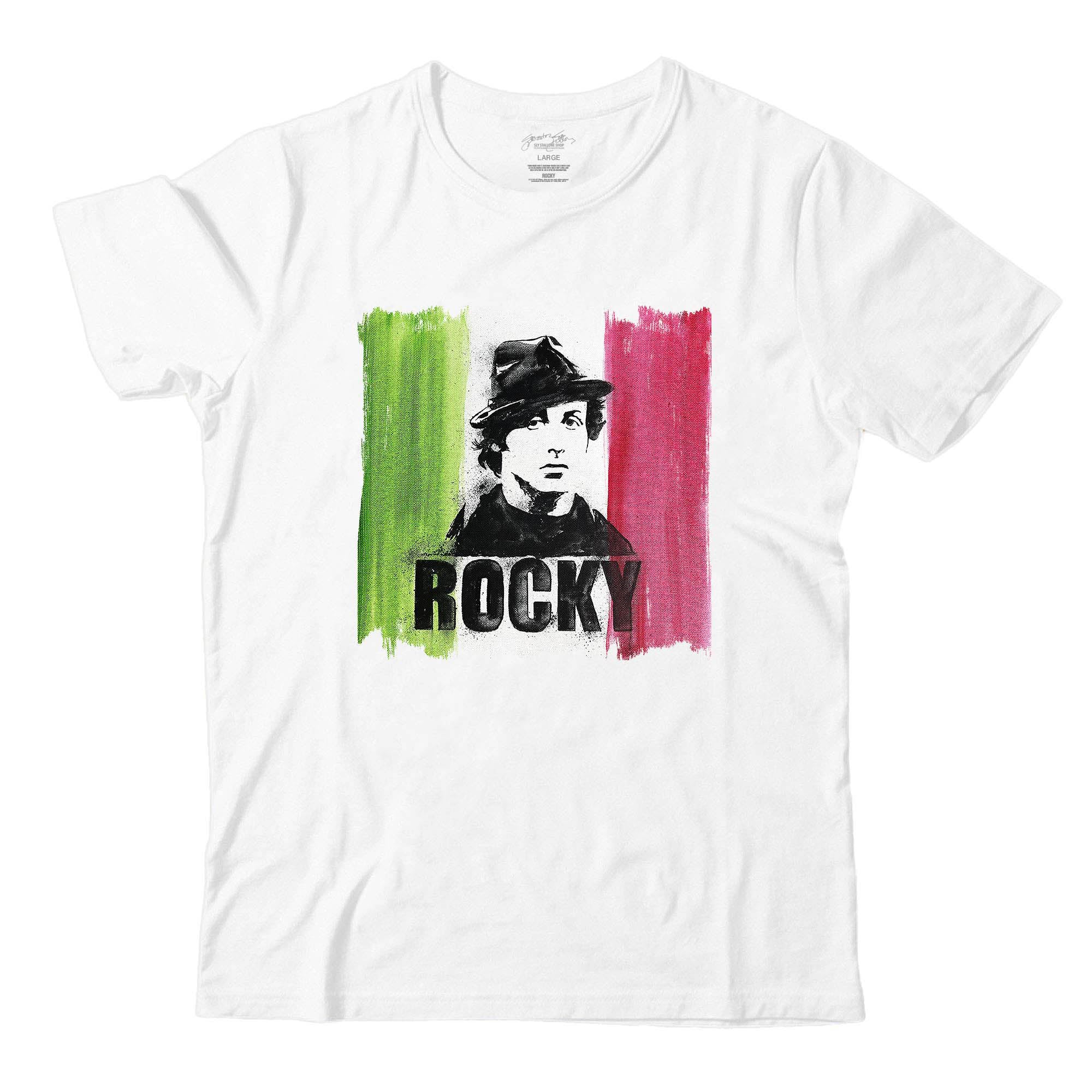 John Rivoli Rocky Italian Flag White Tee